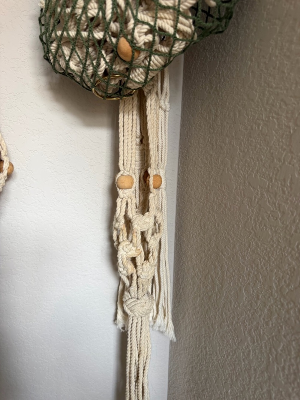 Handmade Macramé Wall Hanging Plant Hanger - Cream